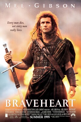 1995 Braveheart Movie Poster 11X17 Mel Gibson William Wallace King