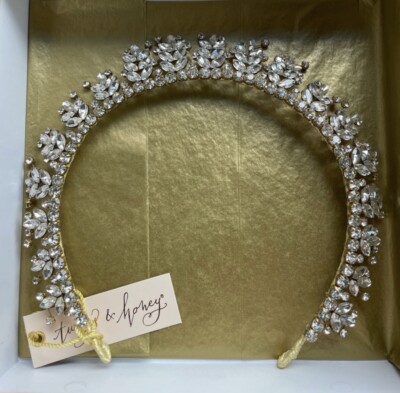 Twigs & Honey Carlotta gold crystal tiara (MSRP $290) Twigs And Honey Carlotta Bridal Tiara (MSRP $290) | eBay main image 4