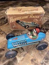 RARE "HURICANE" RACER W BOX -- TIN FRICTION CAR -- MIDORIYA - OCCUPIED JAPAN