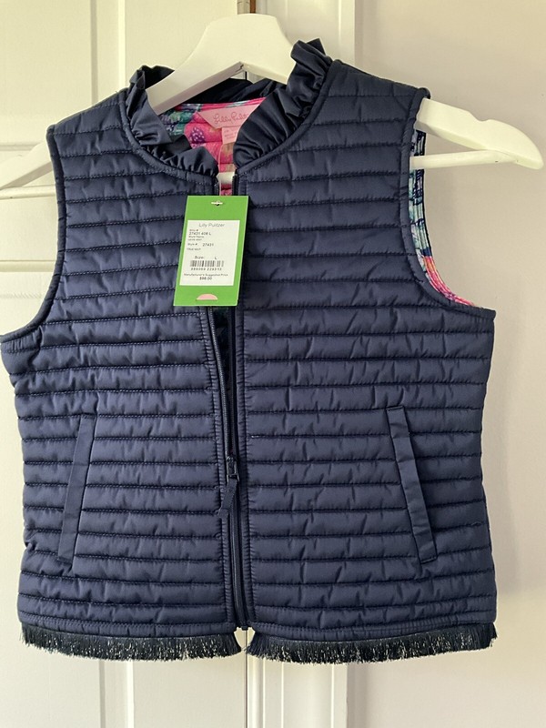 LILLY PULITZER LEVIE KIDS VEST - NAVY - NEW IN PACKAGE - NWT - SIZE L