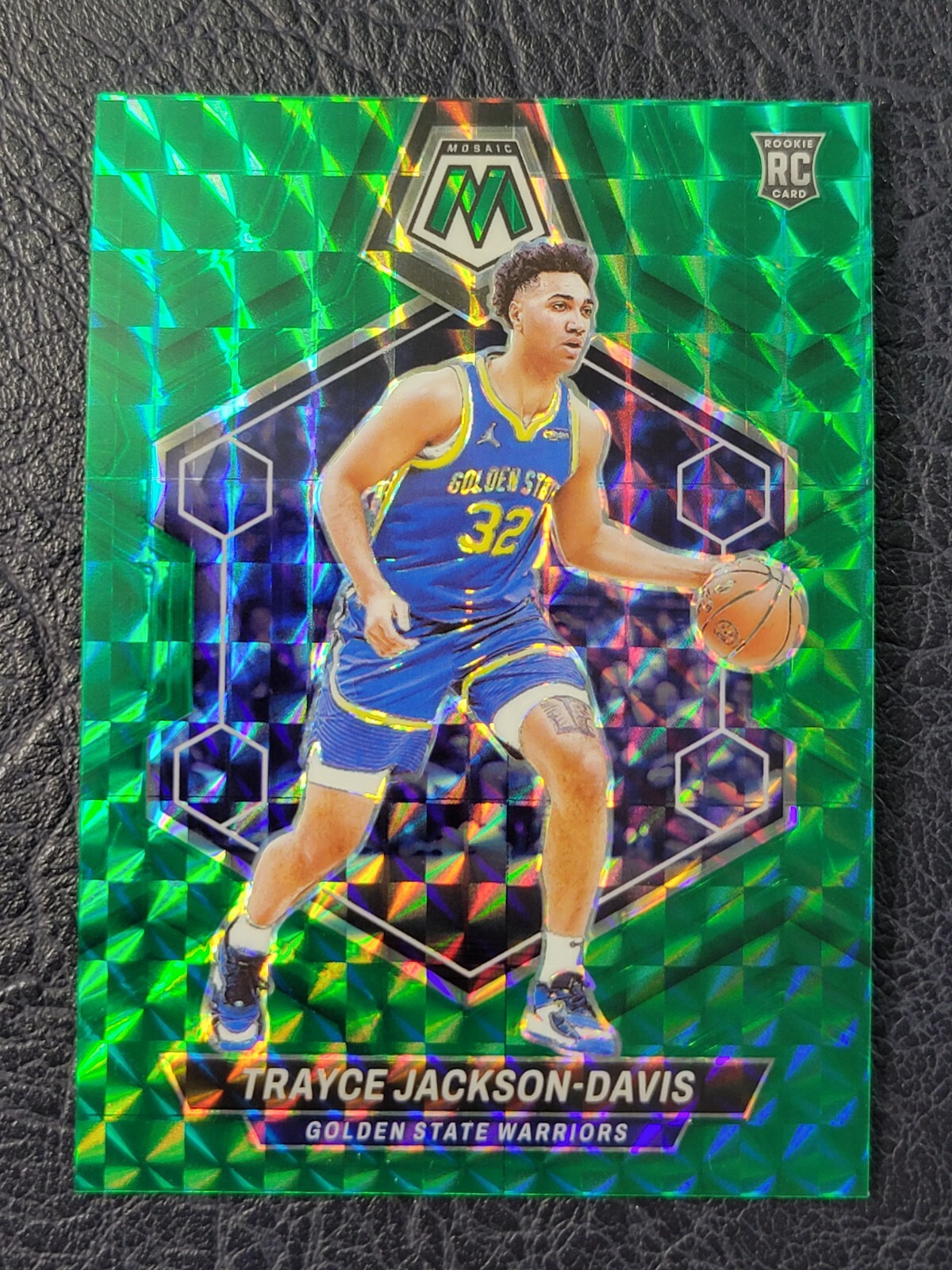 Trayce Jackson-Davis 2023-24 Mosaic Green Prizm Rookie 205 Warriors Hoosiers RC