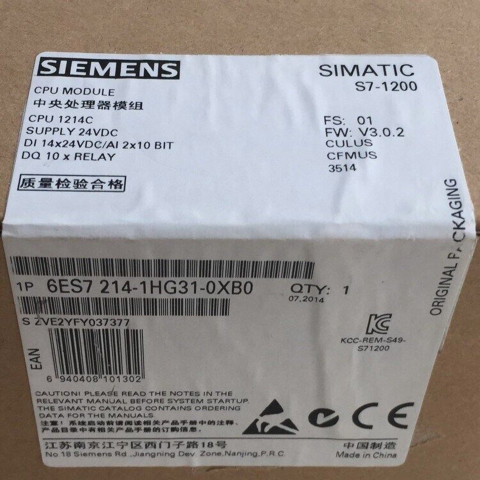 Siemens CPU 1214C - 6ES7214-1AG40-0XB0 Siemens CPU 1214C - 6ES7214-1AG40-0XB0