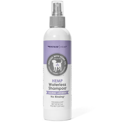 Petkin Hemp Waterless Dog Shampoo Spray w/Hemp Oil & Calming Lavender, 8oz