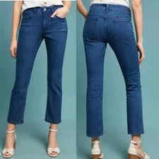 PILCRO High Rise Bootcut Cropped Medium Wash Stretch Denim Blue Jeans SIZE 25