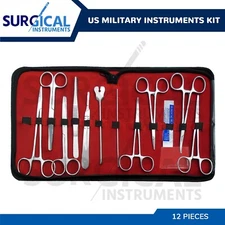 12 Pcs Instruments Surgical Kit Survival Emergency First Aid Military German Gr