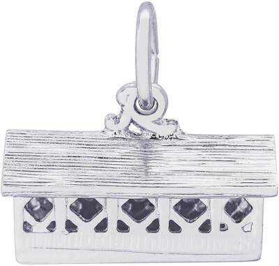 Sterling Silver Detailed Covered Bridge Charm by Rembrandt