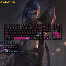 League of Legends Jinx PBT Mechanical keyboard keycaps 123keys Cherry MX Gifts
