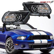 For Ford Mustang 2013-2014 Hidxenon Kit D3s Projector Headlight Wled Drl Pair