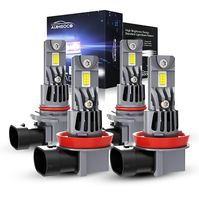 9005+9005 LED Headlight Bulbs – 8000K White 330000LM High/Low Beam Super Bright – AUIMSOCO