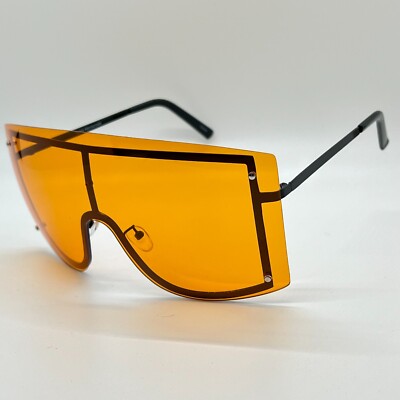 Women Sunglasses Oversized Orange Yellow Lens Miami Style  display picture 2