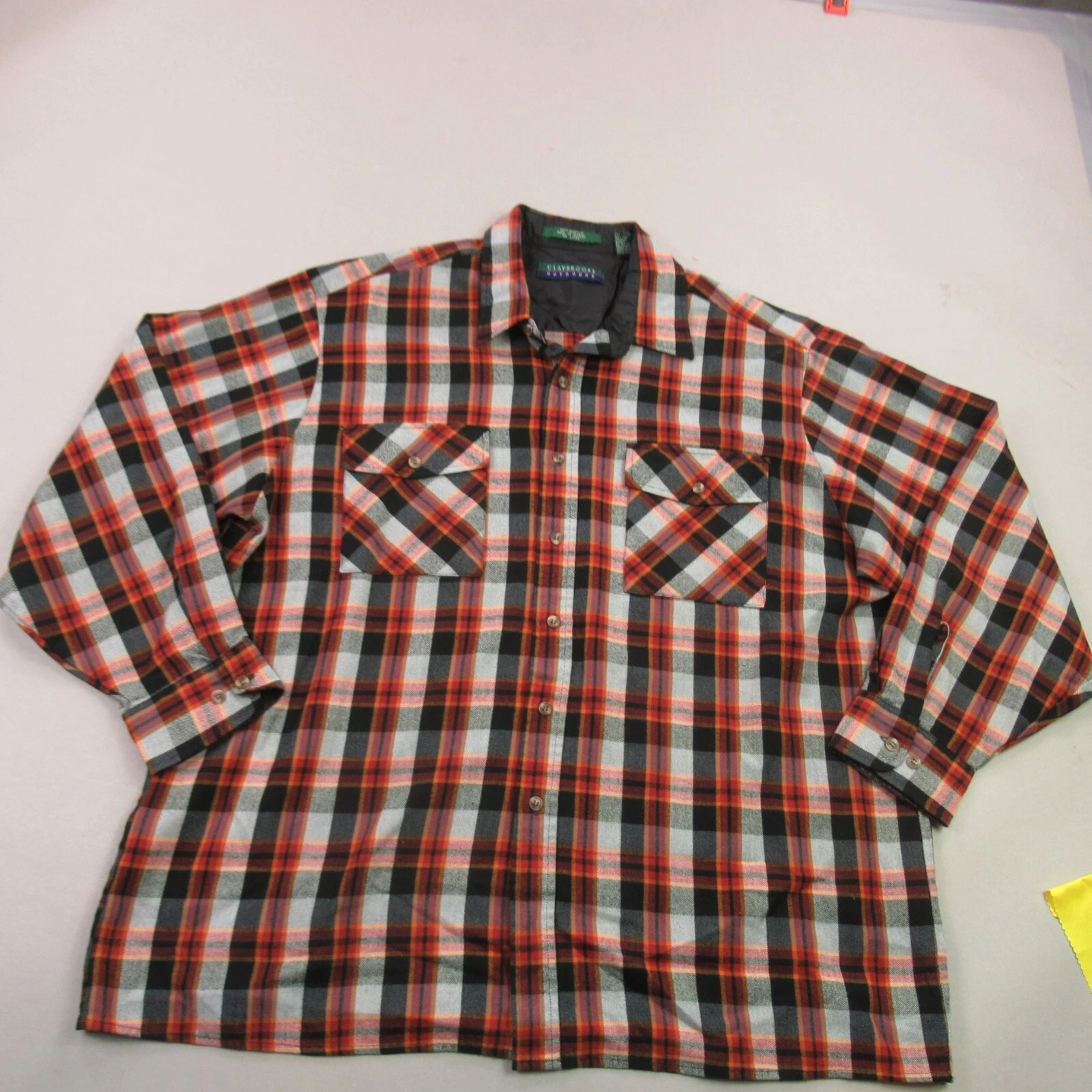 Claybrooke Shirt Mens 2XL Long Sleeve Button Front Plaid Pockets Outdoors