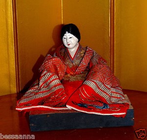 Antique Gofun Asian Oriental Japanese Princess Dairi-bina Imperial Doll D6353125
