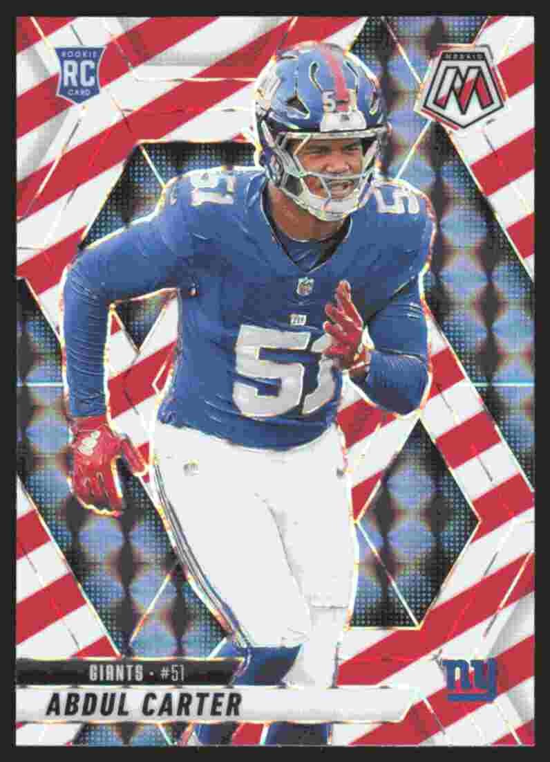 2025 Panini Mosaic #317 Abdul Carter Mosaic Red and White Stripe