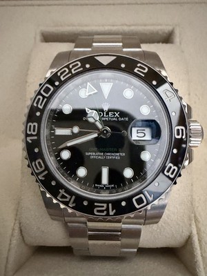 2019 Rolex GMT-Master II 116710LN Silver Oyster Bracelet with Black Bezel