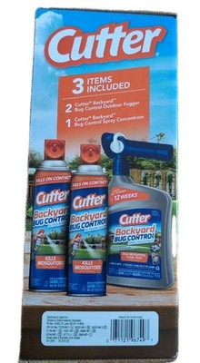 3 Pack Cutter Backyard Bug Control - 2 Outdoor Fogger 1 Bug Control Concentrate 