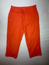 St Jhon's Bay Women's Capri Pants Flat Front Solid Mid Rise  Size 6 Orange