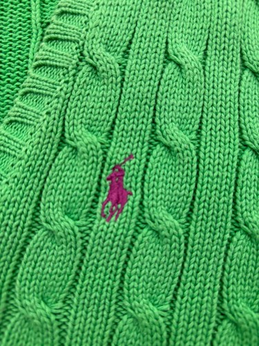 Damski zielony Ralph Lauren Sport Cable Dzianinowy sweter Rozmiar Small - Zdjęcie 2 z 5