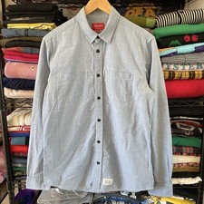 Supreme Long Sleeve Button Up Shirt Chambray Light Blue 2011