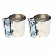 5 Butt Joint Band Exhaust Clamp Sleeve Coupler T304 Quality Stainless Steel X2
