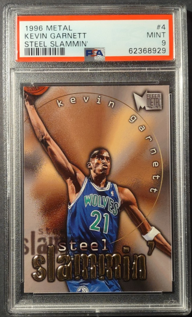 1996-97 Fleer Metal Kevin Garnett 4 Steel Slammin PSA 9