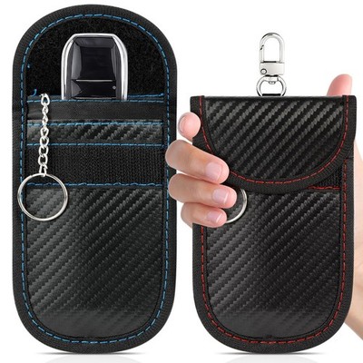 Hoiny 2 Pack Faraday Key Fob Protector, Car RFID Signal Medium, Red+Blue