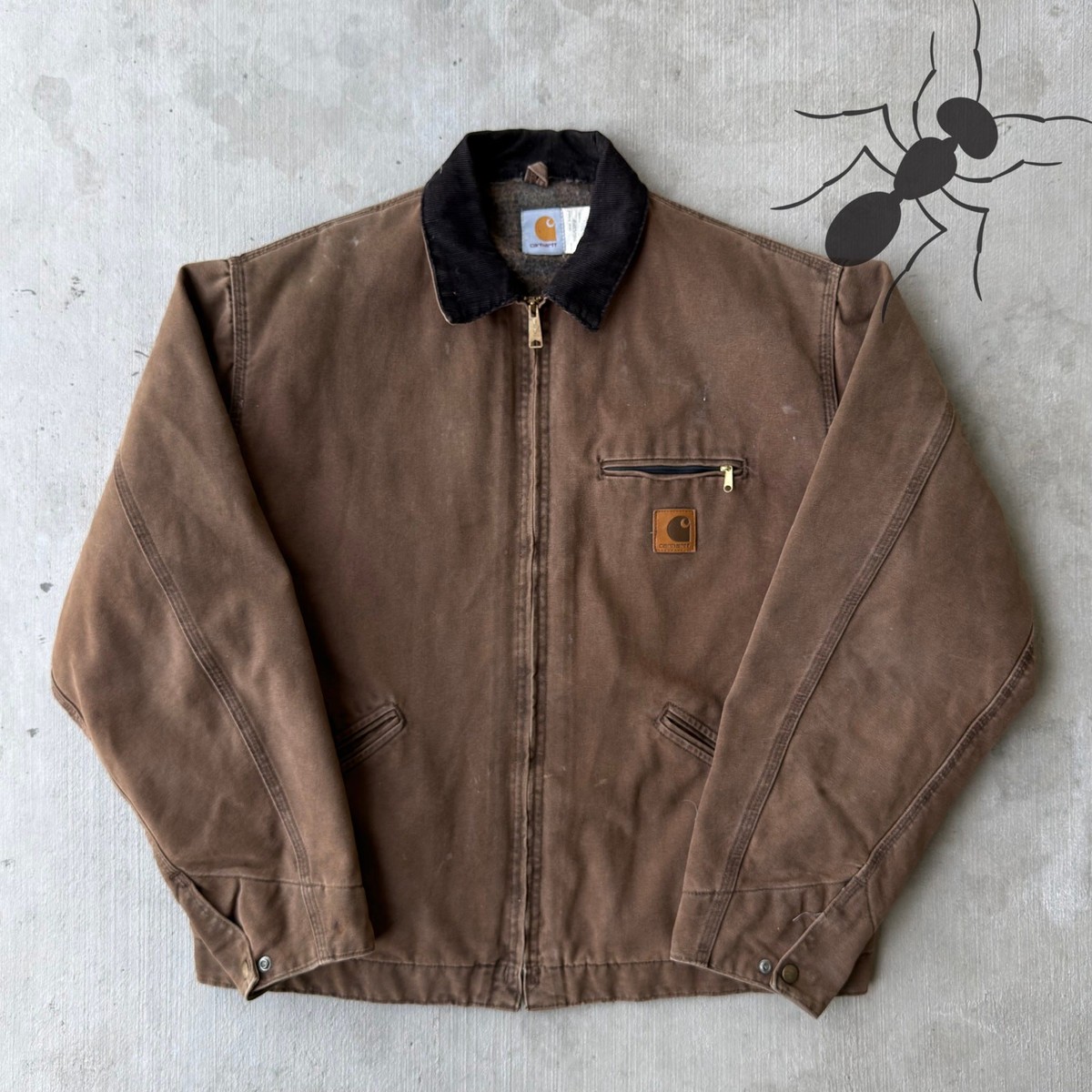 Carhartt J43 CHT brown XL Detroit work wear jacket | eBay