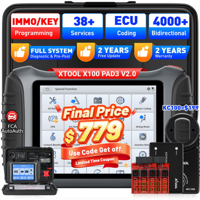 2026 XTOOL X100 PAD3 V2.0 IMMO Key Programmer Auto Diagnostic Tool 38+ Service