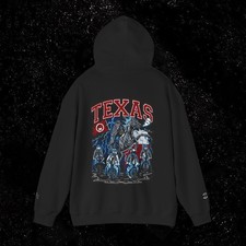 Quiet Club Racing x Ghost - Texas Graphic Motorcycle Design Unisex Black Hoodie
