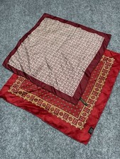 Vintage Pair Men's Hand Rolled Silk Scarf's/Pocket Square's 1-Ashear,1 unknown