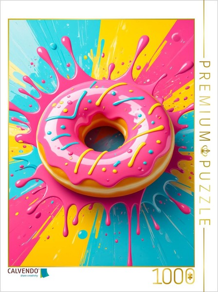 Puzzle Calvendo Donut Rose En Sucre | 1000 PièCes, Format Assemblé 64 × 48 Cm |-image