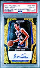 2024 Panini Prizm Black Gold Shimmer FOTL Jerry West AUTO /10 PSA 10 COLOR MATCH