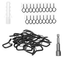 20 PCS Q-Hanger Hooks Screw Hooks 2.17 in for Outdoor String Lights Decors