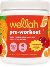 Wellah Pre-Workout Drink Mix Fruit Punch 30 Servings