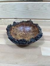 Beautiful Camper down Elm Burl Live Edge 7 Hand Made Signed Bowl