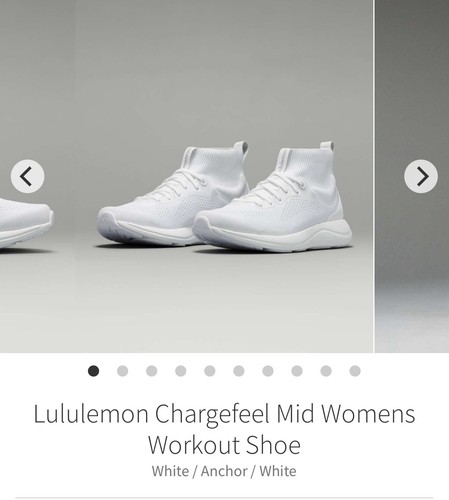 New Lululemon Women’s Chargefeel Mid Workout Shoes, White, Size 6.5, NIB