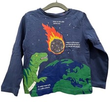 Mini Boden Dinosaur Meteor Earth Long Sleeve Shirt Size 2-3y
