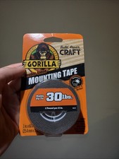 Gorilla Heavy Duty MOUNTING TAPE Double-Sided Black Holds 30 lbs 1" x 60"