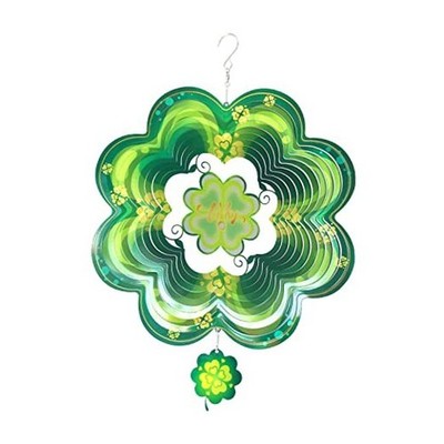 Four-Leaf Clover 3D Wind Spinner 12Inch Kinetic Hanging Four-leaf clover