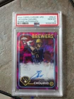 2024 Topps Chrome Update Jackson Chourio Magenta Lava Lamp Auto 224/299 PSA 10