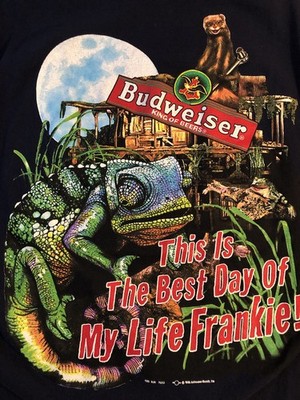 Budweiser Mascots Tee Size L RARE Vintage 1998