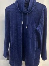 #436 Susan Graver Weekend Regular PLUSHKNIT Funnel- Neck Tunic XS