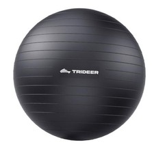 Extra Thick Yoga Ball Exercise Ball, 5 Sizes Gym L 23-26ines/58-65cm Black