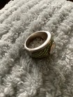 Vintage CNA Sterling Blue Topaz Stone Green Enamel Silver "Mermaid" Ring 925 — photo 5