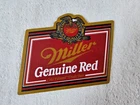 VTG Miller Genuine Red Rubber Bar Mat 1990s Beer Promo Pub Sign Breweriana