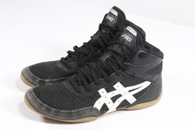 Asics Matflex Wrestling Shoes Youth Boys Sz 6 US 37.5 EUR Black Mat Boxing