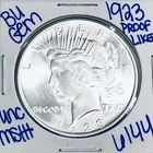 1923 BU UNCIRCULATED SILVER PEACE DOLLAR AUTHENTIC U.S. MINT FREE SHIPPING 6144