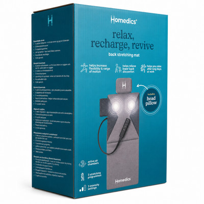 BOXED HOMEDICS RELAX, RECHARGE, REVIVE BACK STRETCHING MAT BM-AC98QVC-EB