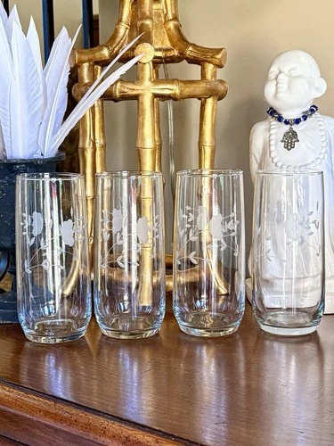 Princess House Heritage Set Of 4 Iced Tea Cooler Glasses Tumblers 22oz