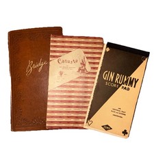 Vintage Bridge, Canasta, Gin Rummy Score Pads Set of 3
