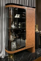 Klassische Braune Wohnzimmer Vitrine Designer Glasvitrine Schrank